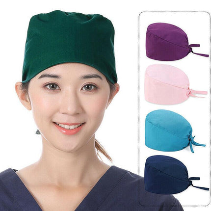 100% Cotton Surgical Scrub Cap Hat Unisex SurgeryTheatre Doctor Nurses Solid AU - Aimall