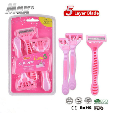 36Pcs MAX 5 Layer Floating Blade Razor Shaver Shaving Facial Body Leg Women Lady - Aimall