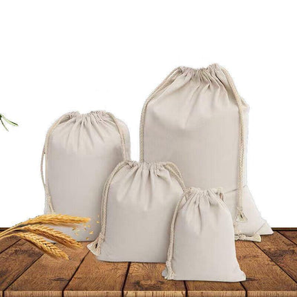 10-100x Canvas Bags Drawstring Storage Bag Bulk Linen Calico Cotton Tote Gift AU - Aimall
