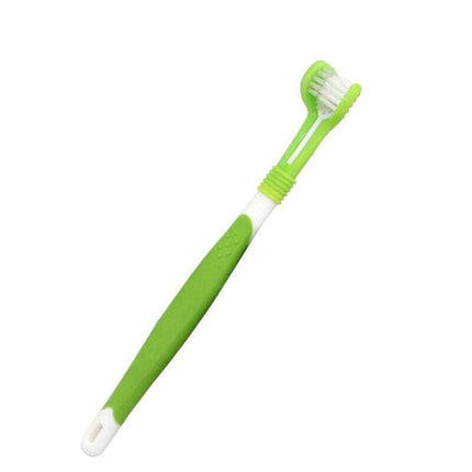Dog Toothbrush Multi-angle Three Sided Pet Cat Mouth Oral Care Teeth Cleaning AU - Aimall