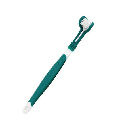 Dog Toothbrush Multi-angle Three Sided Pet Cat Mouth Oral Care Teeth Cleaning AU - Aimall