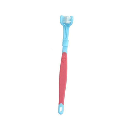 Dog Toothbrush Multi-angle Three Sided Pet Cat Mouth Oral Care Teeth Cleaning AU - Aimall