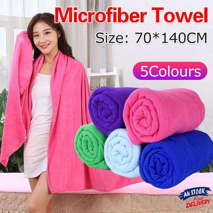 Microfiber Towel Gym Sport Footy Travel Camping Swimming Beach Bath Microfibre - Aimall