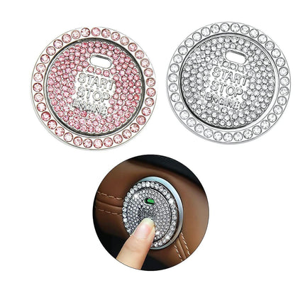 Bling crystal ring For car one key engine start stop decoration button Q3G2 AU - Aimall