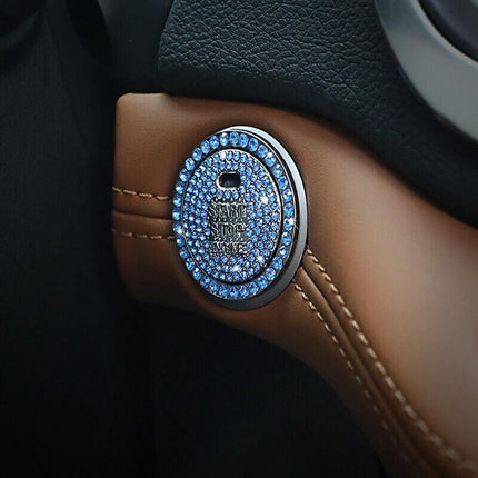 Bling crystal ring For car one key engine start stop decoration button Q3G2 AU - Aimall
