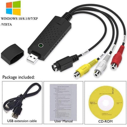 Video Grabber Capture USB Card Convert VCR VHS To Digital DVD for Windows 10 AU - Aimall