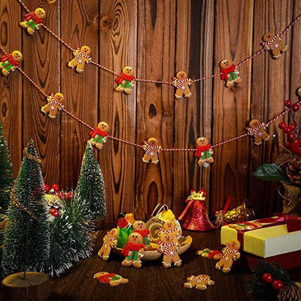 12X Gingerbread Man Xmas Tree Ornament Gift Party Hanging Pendants Window Decor - Aimall