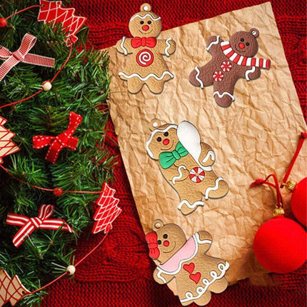 12X Gingerbread Man Xmas Tree Ornament Gift Party Hanging Pendants Window Decor - Aimall