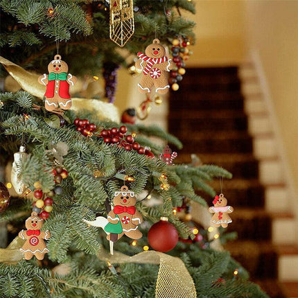 12X Gingerbread Man Xmas Tree Ornament Gift Party Hanging Pendants Window Decor - Aimall