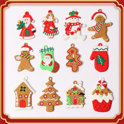 12X Gingerbread Man Xmas Tree Ornament Gift Party Hanging Pendants Window Decor - Aimall