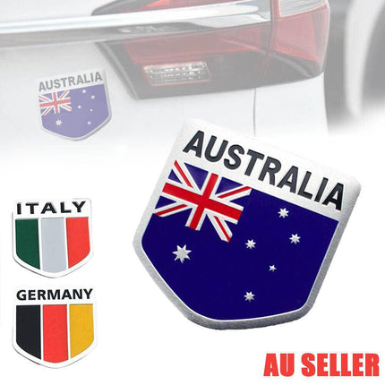 Flag of Australia Germany Aluminum Car Emblem Badge Decal Sticker 5X5cm AU Stock - Aimall