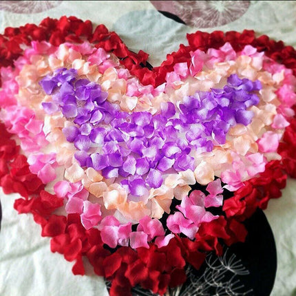 1000 Pcs Artificial Silk Petals Flowers Fake Rose Petal Wedding Flower Decoratio - Aimall