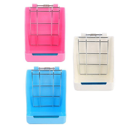 Pet Rabbit Hay Feeder Small Animal Hamster Pig Less Wast Hay Rack Corner Plastic - Aimall