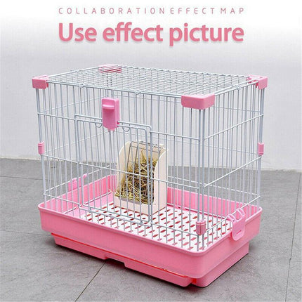 Pet Rabbit Hay Feeder Small Animal Hamster Pig Less Wast Hay Rack Corner Plastic - Aimall