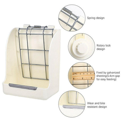 Pet Rabbit Hay Feeder Small Animal Hamster Pig Less Wast Hay Rack Corner Plastic - Aimall