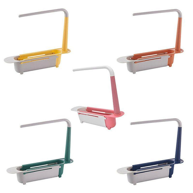 Telescopic Sink Rack Holder Expandable Storage Drain Basket Home Kitchen Tools - Aimall