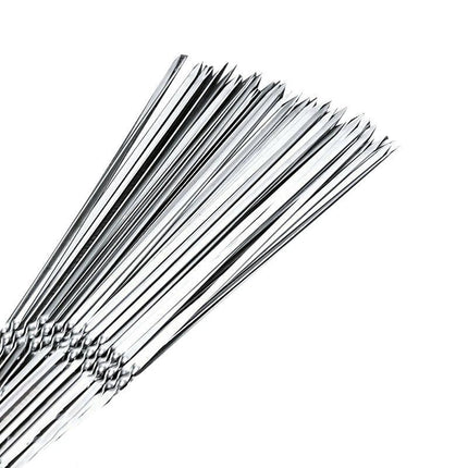 Stainless Steel Barbecue Metal Skewers Flat Needle BBQ Tools Kebab Stick 30CM AU - Aimall