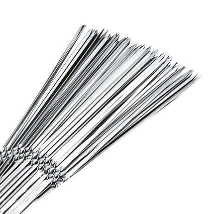 Stainless Steel Barbecue Metal Skewers Flat Needle BBQ Tools Kebab Stick 30CM AU - Aimall