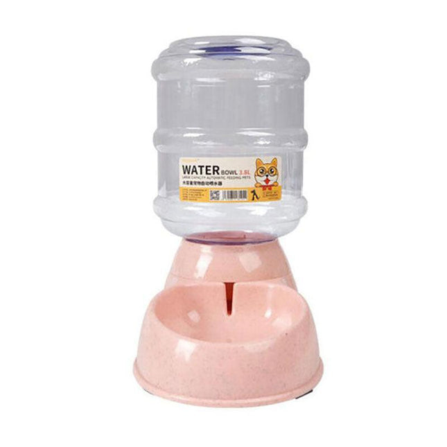 Automatic 3.8L Water Feeder Food Pet Dog Cat Puppy Dispenser Feeder Bowl Bottle - Aimall