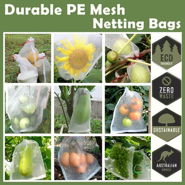 50/100 Fruit Net Bags Agriculture Garden Vegetable Protection Mesh Insect Proof - Aimall