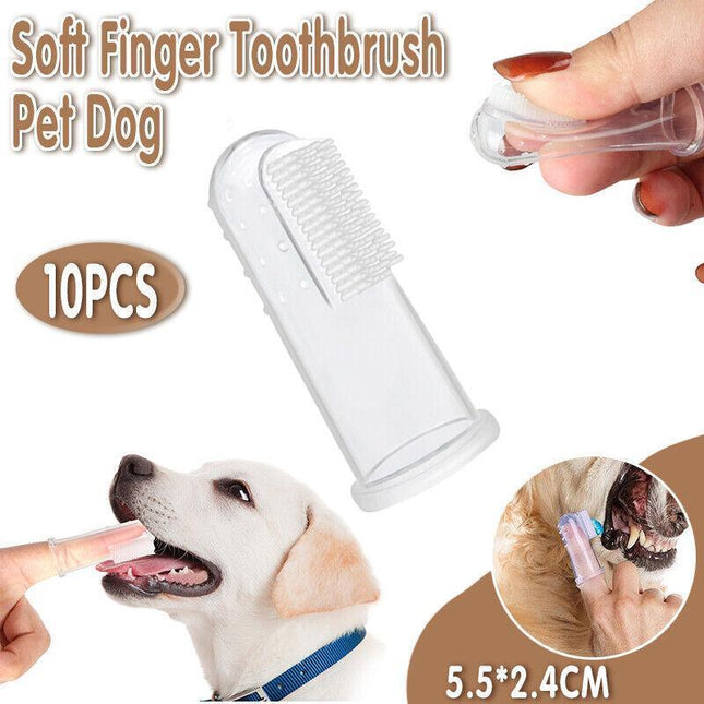 10X Soft Finger Toothbrush Pet Dog Oral Dental Cleaning Teeth Care Hygiene Brush - Aimall