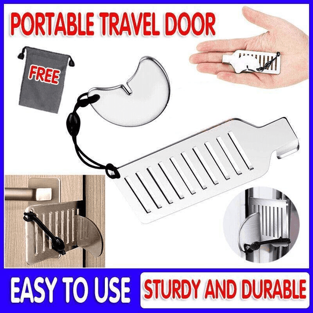 Portable Travel Door Lock Hotel Door Lock Apartment Security Device Door Jammer - Aimall