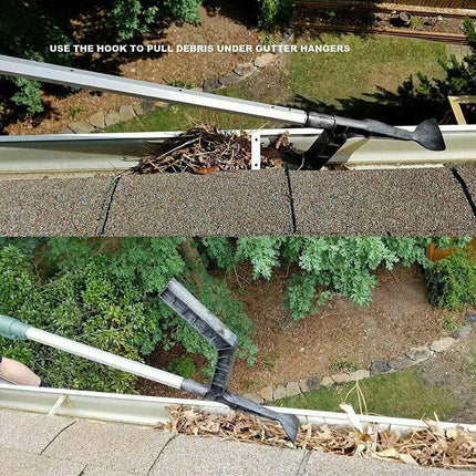 New Gutter Roof Cleaning Tool Hook Shovel Scoop Leaves Dirt Remove Home Cleaner - Aimall