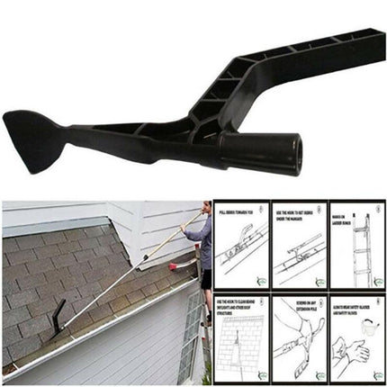 New Gutter Roof Cleaning Tool Hook Shovel Scoop Leaves Dirt Remove Home Cleaner - Aimall