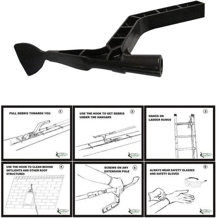 New Gutter Roof Cleaning Tool Hook Shovel Scoop Leaves Dirt Remove Home Cleaner - Aimall