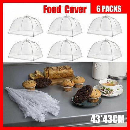 6x BBQ Collapsible Food Cover Pop Up Mesh Fly Wasp Net Party Kitchen Food Cover - Aimall