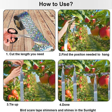 Two-Side Reflective Farm Bird Scare Repellent Tape Visual Flash Anti-Bird Tape - Aimall