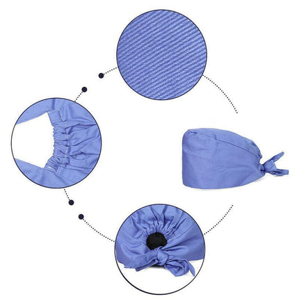 100% Cotton Surgical Scrub Cap Hat Unisex SurgeryTheatre Doctor Nurses Solid AU - Aimall