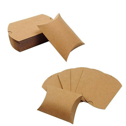 50pcs Xmas Candy Gift Box Bag Pillow Favor Kraft Paper Favour Gift Wedding Party - Aimall