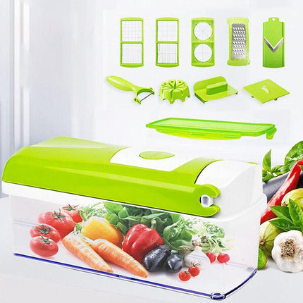 12IN1 A Food Slicer Dicer Nicer Container Chopper Peeler Vegetable Fruit Cutter - Aimall