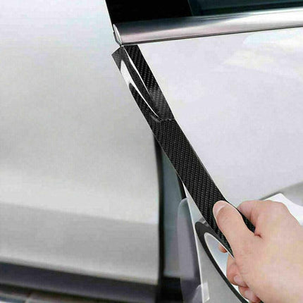 CarDoor Sill Protector Strip Carbon Fiber Bumper Sticker Rubber Trim Edge 5CM*3M - Aimall