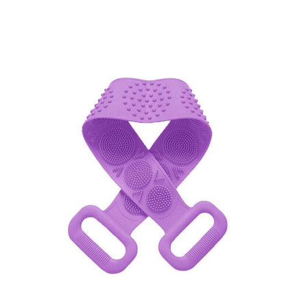 Silicone Back Scrubber Soft Loofa Bath Strap Scrub Belt Body Exfoliating Massage - Aimall
