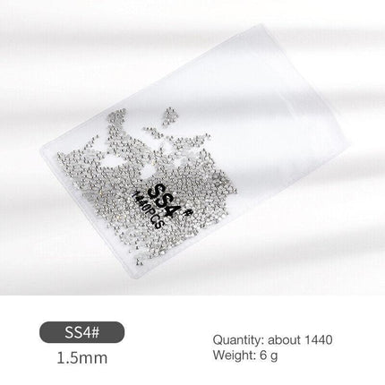 1440PCS Glitter Rhinestones Crystal Flat Clear Bottom Glass Nail Art Nail Drill - Aimall