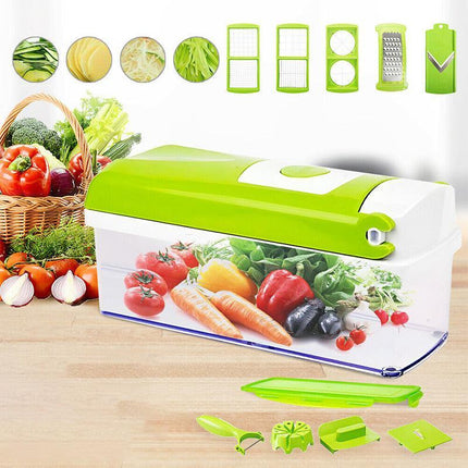 12IN1 A Food Slicer Dicer Nicer Container Chopper Peeler Vegetable Fruit Cutter - Aimall