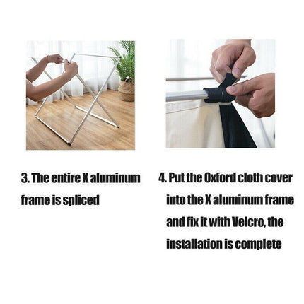 3 Sections Hamper Sorter Dark Light Folding Laundry Washing Basket Bag Holder AU - Aimall