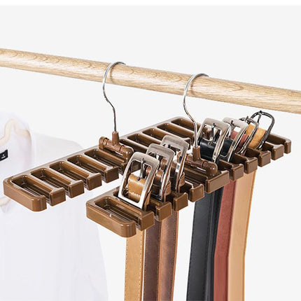 10 Holes Men Rack Organizer Belt Scarf Tie Holder Plastic Necktie Hanger AU - Aimall