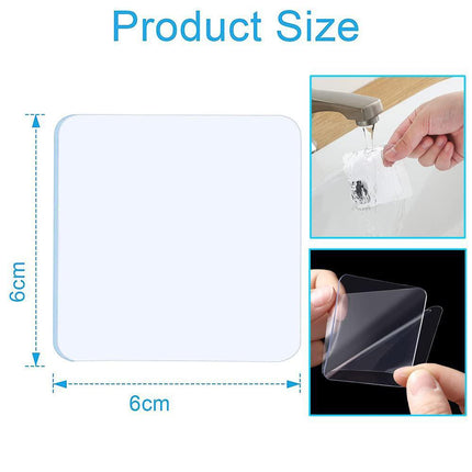 Nano Double-sided Tape Clear Adhesive Traceless Invisible Gel Anti-Slip 6*6cm - Aimall