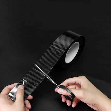 CarDoor Sill Protector Strip Carbon Fiber Bumper Sticker Rubber Trim Edge 5CM*3M - Aimall
