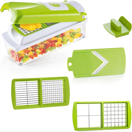 12IN1 A Food Slicer Dicer Nicer Container Chopper Peeler Vegetable Fruit Cutter - Aimall