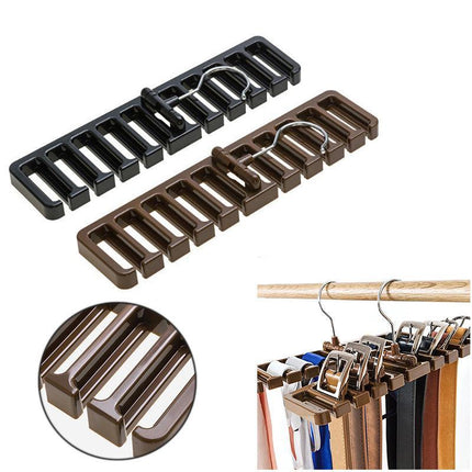 10 Holes Men Rack Organizer Belt Scarf Tie Holder Plastic Necktie Hanger AU - Aimall