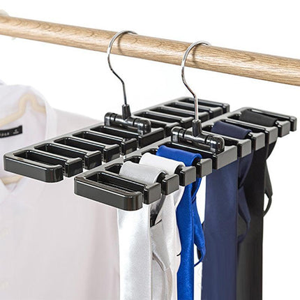 10 Holes Men Rack Organizer Belt Scarf Tie Holder Plastic Necktie Hanger AU - Aimall