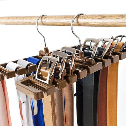 10 Holes Men Rack Organizer Belt Scarf Tie Holder Plastic Necktie Hanger AU - Aimall