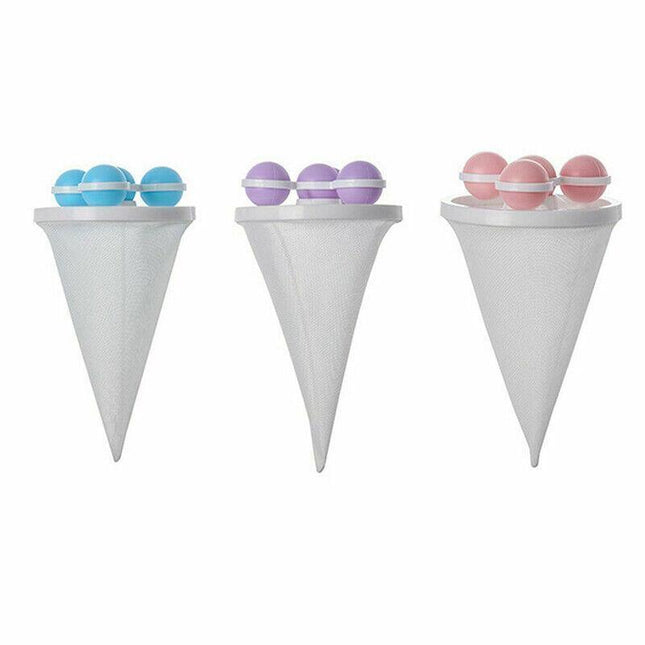 2 PCS Reusable Hair Lint Catcher Removal Net Bag Wash Machine Float Filter - Aimall