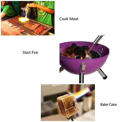 Butane Gas Torch Blow Lighter Flame Gun Burner Torch Welding BBQ Kitchen Baking - Aimall