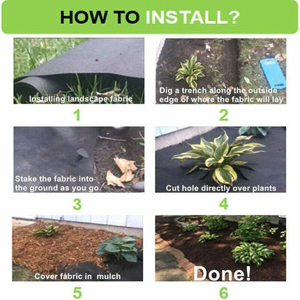 10/20/30/50/100M Weedmat Weed Control Mat Matting Woven Fabric Plant PE AU - Aimall