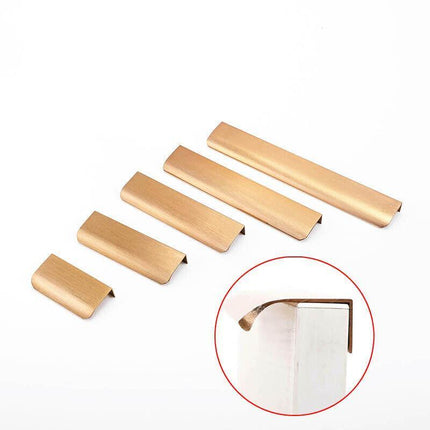 Kitchen Lip Pulls Handles Cupboard Door Cabinet Drawer Rose Brass Gold Furniture - Aimall